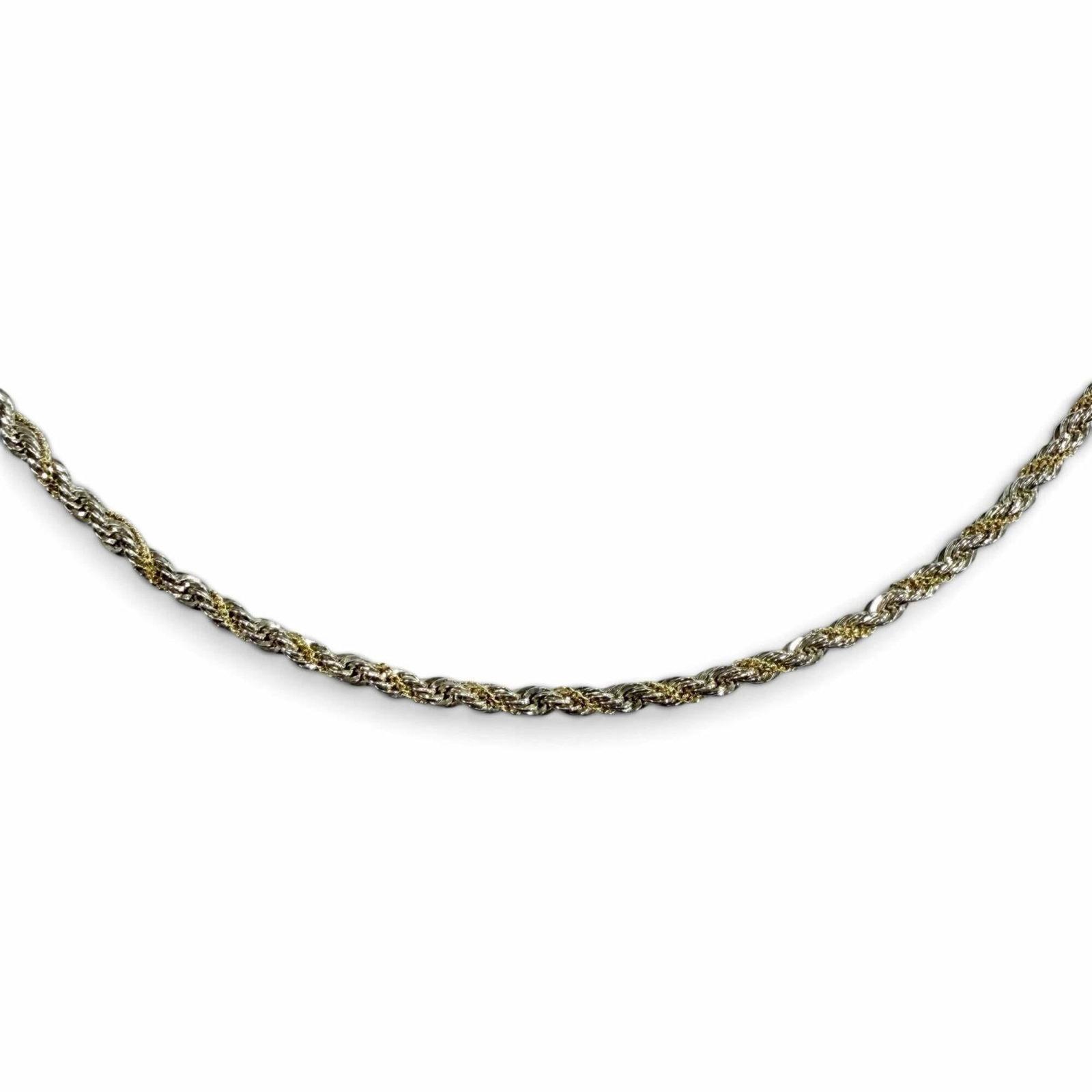 Tiffany&Co. Tiffany 925 750 Combination Screw Chain Twist Rope Necklace Silver & Gold Weight 14.4G: Tiffany&Co. Tiffany 925 750 Combination Screw Chain Twist Rope Necklace Silver & Gold Weight 14.4G Tiffany&Co. Tiffany 925 750 Combination Screw Chain Twist Rope Necklace boasts a beautiful combinatio