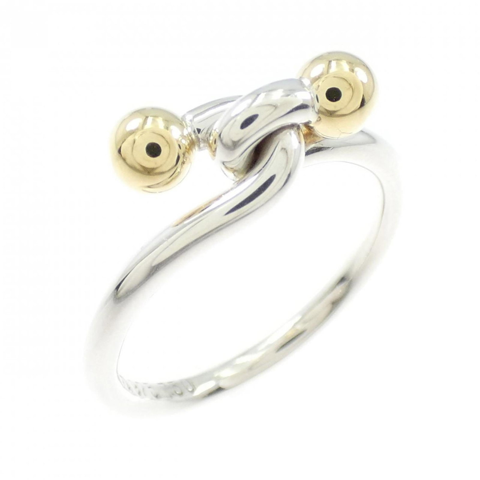 Tiffany Band Ring Silver 925 Yellow Gold (18K): Tiffany Band Ring Silver 925 Yellow Gold (18K) Silver and yellow gold band ring from Tiffany, made with 925 silver and 18K yellow gold. This used item shows hardly any signs of wear and remains in lik