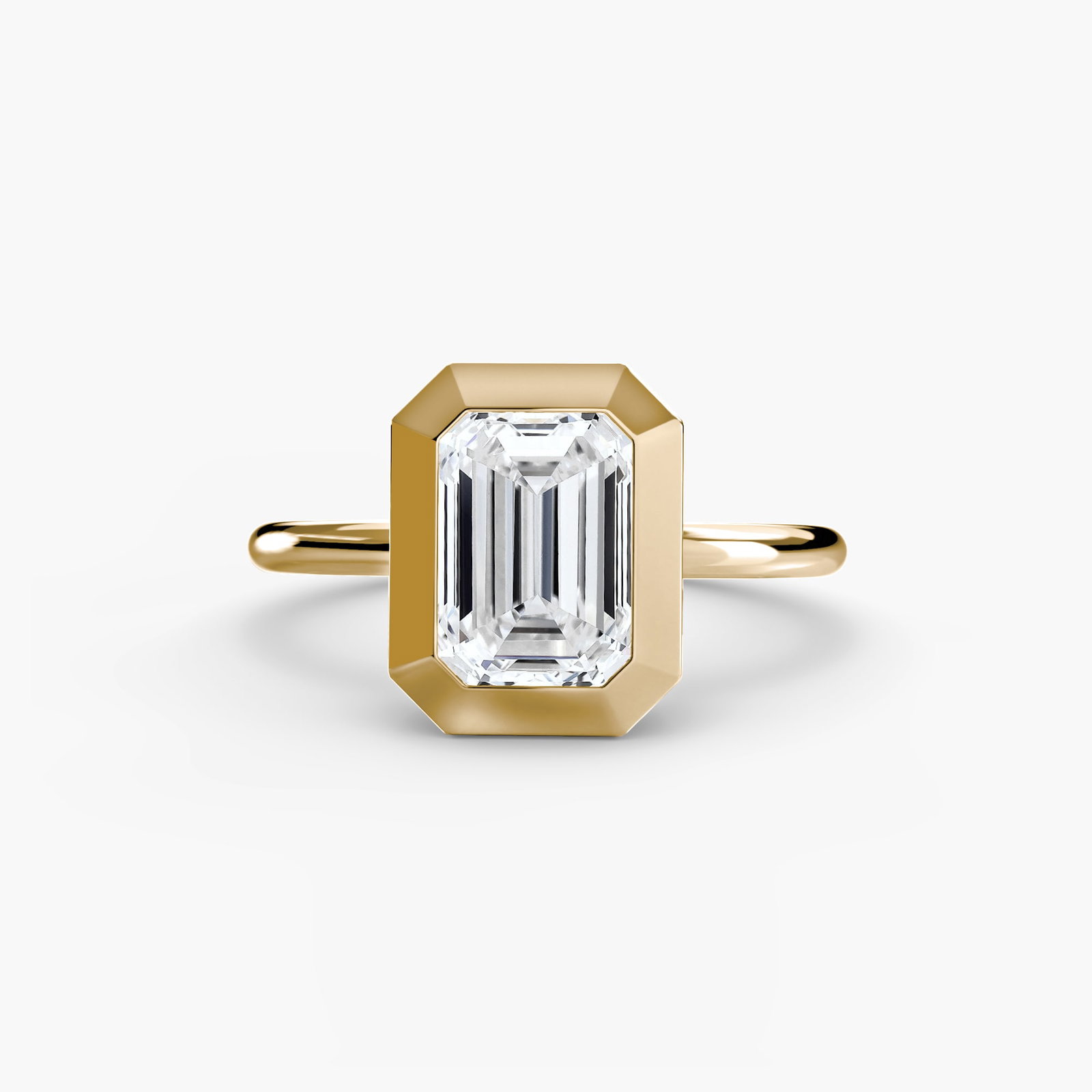 Solitaire Emerald 18Kt Yellow Gold Ring Setting - 2