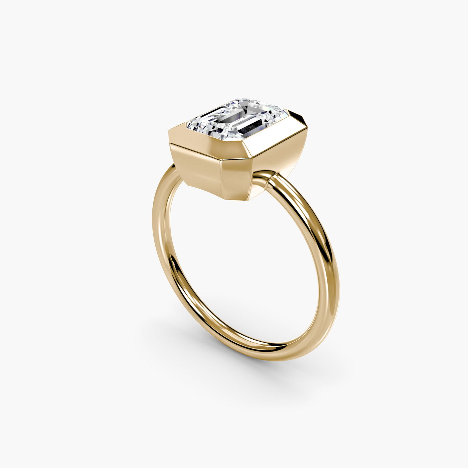 Solitaire Emerald 18Kt Yellow Gold Ring Setting - 5