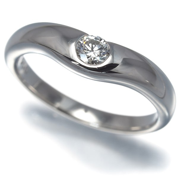 Tiffany&Co. Ring Diamond Curved Band Wide 1P Us5.75-6 950 Platinum: Tiffany&Co. Ring Diamond Curved Band Wide 1P Us5.75-6 950 Platinum Tiffany & Co.'s Curved Band Diamond Ring boasts a stunning natural diamond set in 950 platinum, creating a unique and eye-catching
