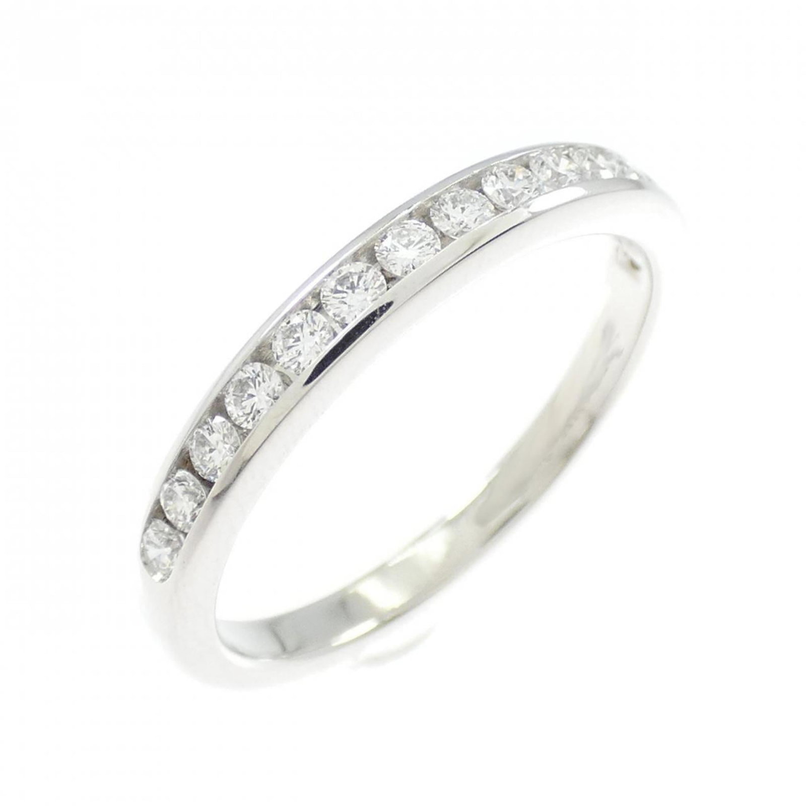 Platinum ring by Tiffany band: Platinum ring by Tiffany band Platinum ring by Tiffany & Co. features a diamond stone set in a high-quality platinum band, available in size 6. The ring has been well-cared for and shows some minor si