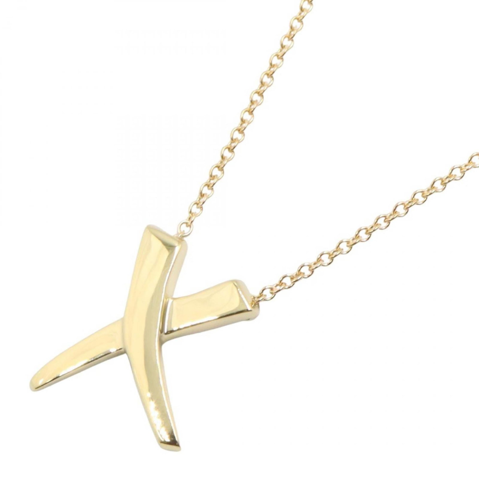 Tiffany & Co. Kiss Necklace 18K Yellow Gold Women'S Gold: Tiffany & Co. Kiss Necklace 18K Yellow Gold Women'S Gold Tiffany & Co.'s iconic Kiss Necklace is a timeless piece of elegance, featuring an 18K yellow gold pendant with a classic design. The necklace 