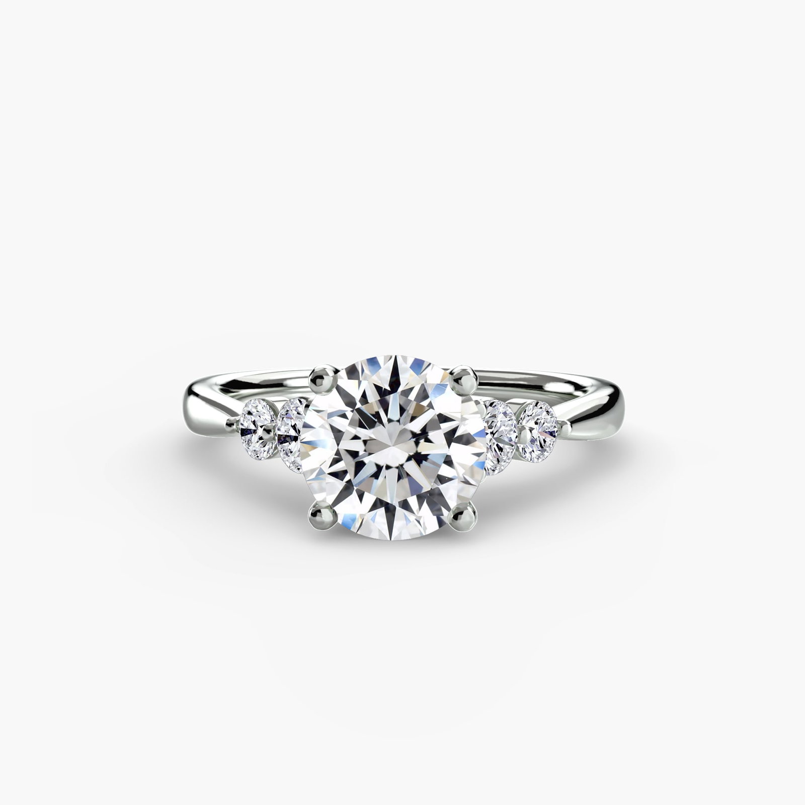 Solitaire Round 18Kt White Gold Ring Setting - 2