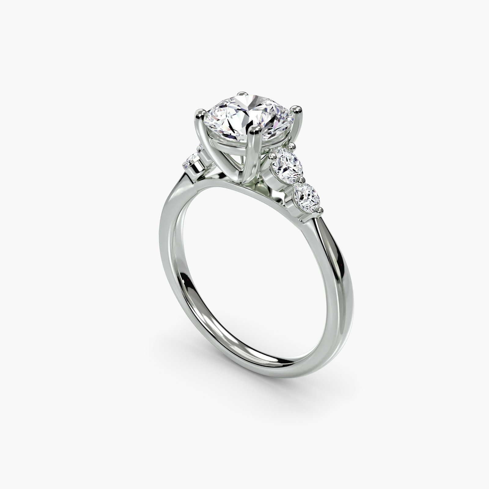 Solitaire Round 18Kt White Gold Ring Setting - 5