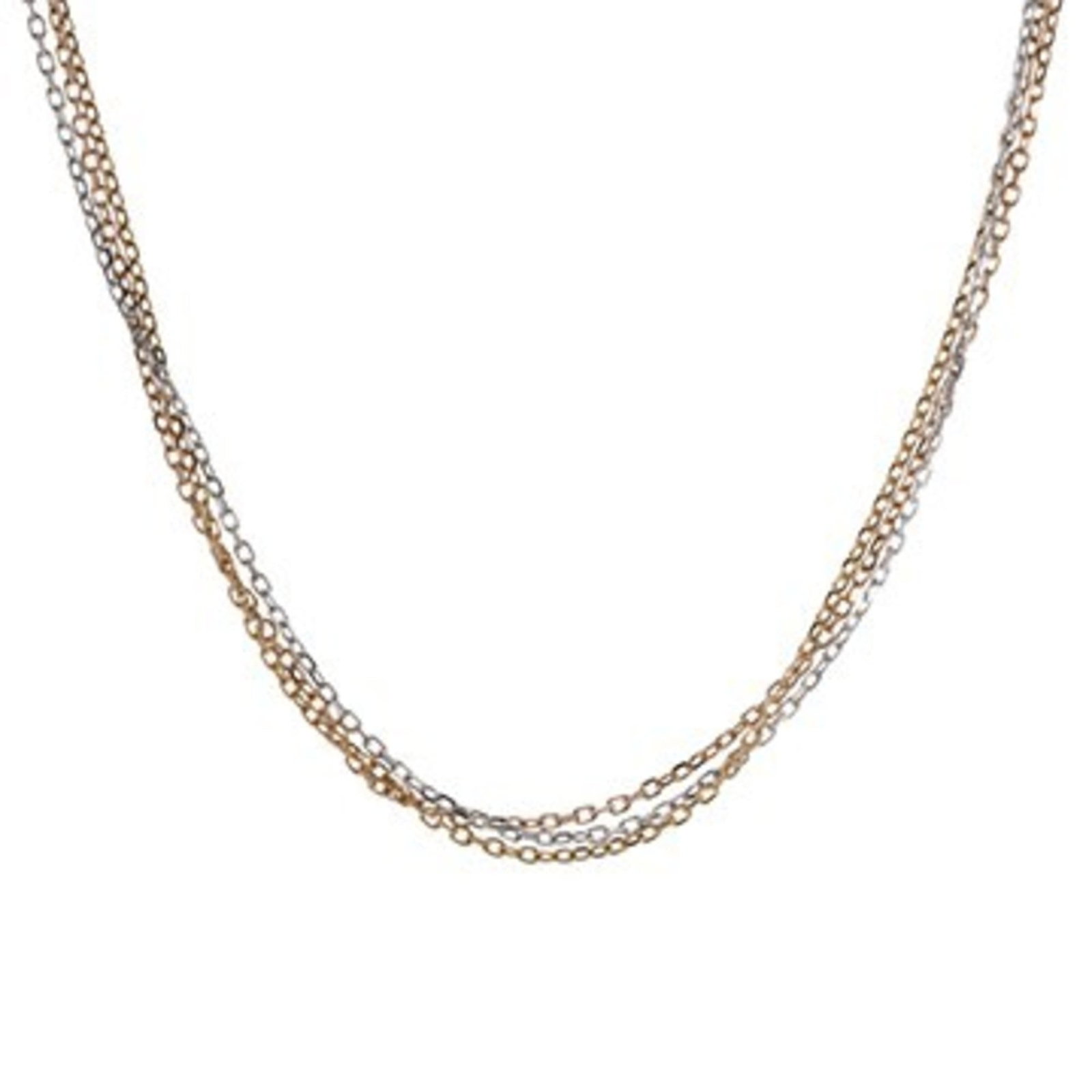 Men and women pink gold triple chain necklace 18k yellow gold cartier ginzo.: Men and women pink gold triple chain necklace 18k yellow gold cartier ginzo. 18k yellow gold Cartier Ginzo pink gold triple chain necklace in excellent condition, bearing minor traces of usage and