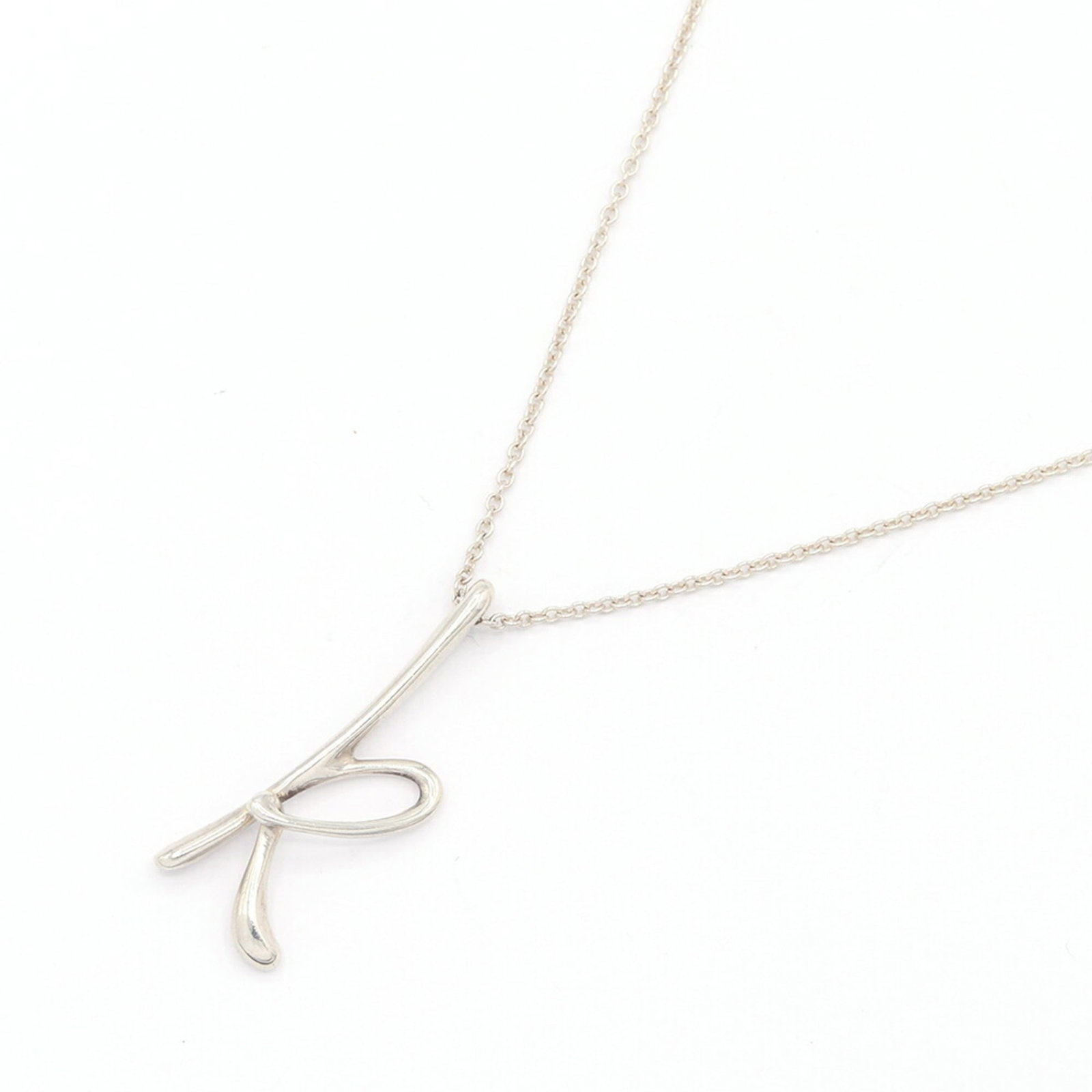 Silver Sterling Elsa K Pendant Necklace Co. Letter Women's 925 Peretti Choker Tiffany Initial.: Silver Sterling Elsa K Pendant Necklace Co. Letter Women's 925 Peretti Choker Tiffany Initial. Sterling silver pendant necklace featuring the iconic Tiffany Initial, crafted from high-quality 925