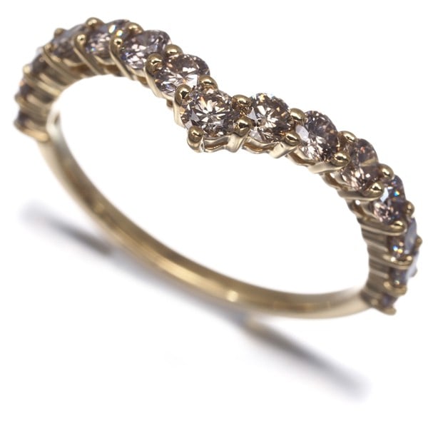 Gstv Ring Brown Diamond 1.00Ct Vline Us7 18K 750 Yellow Gold: Gstv Ring Brown Diamond 1.00Ct Vline Us7 18K 750 Yellow Gold The GSTV Ring boasts a stunning 1.00ct brown diamond set in 18k yellow gold, creating a unique and eye-catching design. This natural