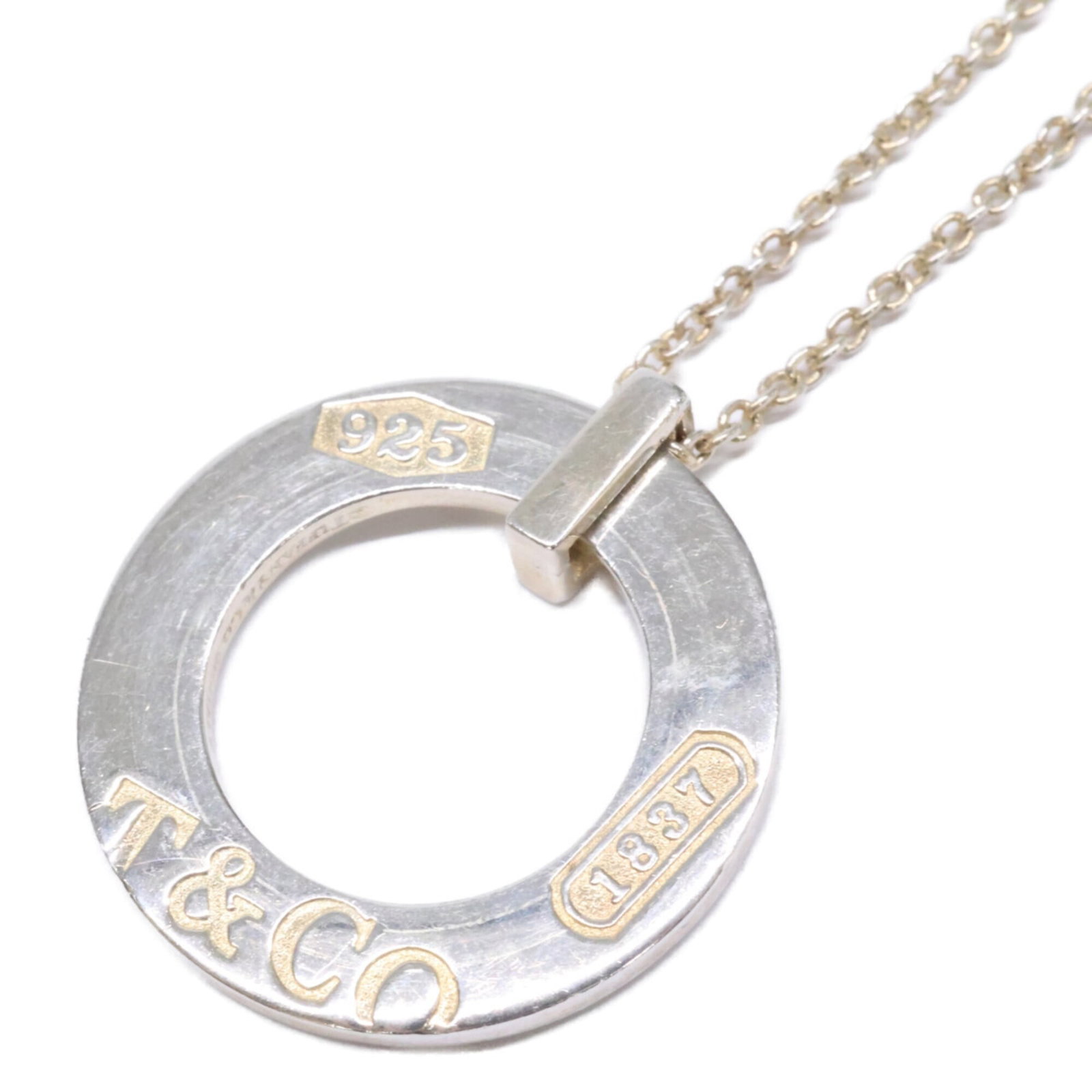 Tiffany Co 925 Silver Women's Necklace Montage Circle Pendant 1837: Tiffany Co 925 Silver Women's Necklace Montage Circle Pendant 1837 Tiffany Co's iconic 1837 design comes alive in this stunning silver women's necklace featuring a beautiful montage circle pendant.