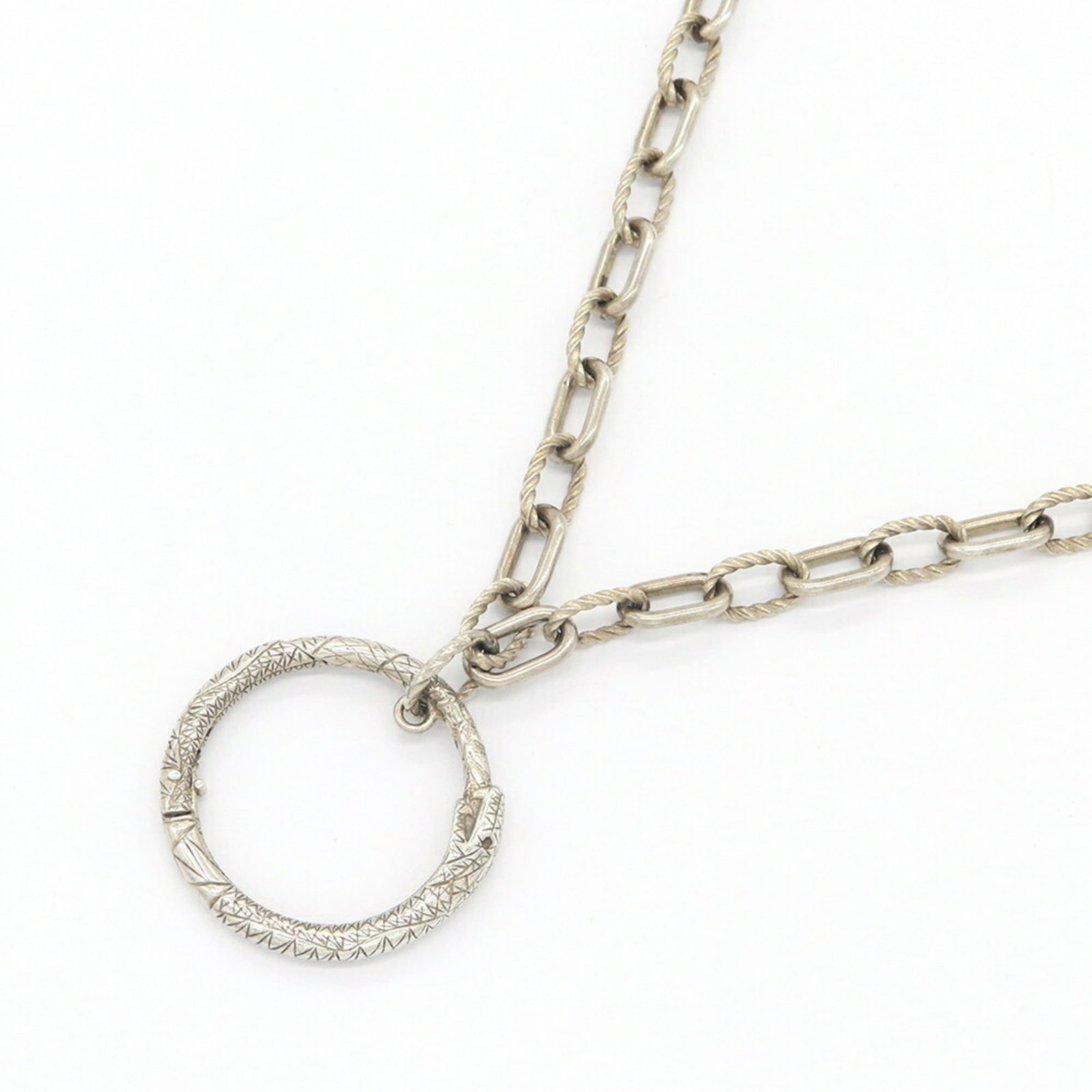 Gucci Ouroboros Necklace 524602 Sv Sterling Silver 925 Pendant Chain Men'S Gucci (1 of 8)