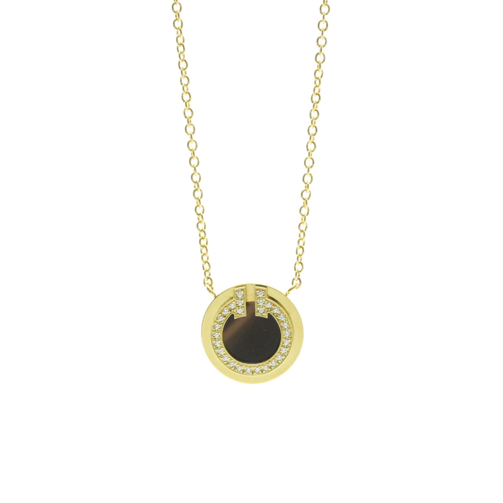 Tiffany T Two Circle Diamond And Onyx Necklace Yellow Gold (18K) Diamondonyx Menwomen Fashion: Tiffany T Two Circle Diamond And Onyx Necklace Yellow Gold (18K) Diamondonyx Menwomen Fashion Tiffany & Co.'s iconic Two Circle Diamond and Onyx Necklace shines in 18K yellow gold, featuring two round
