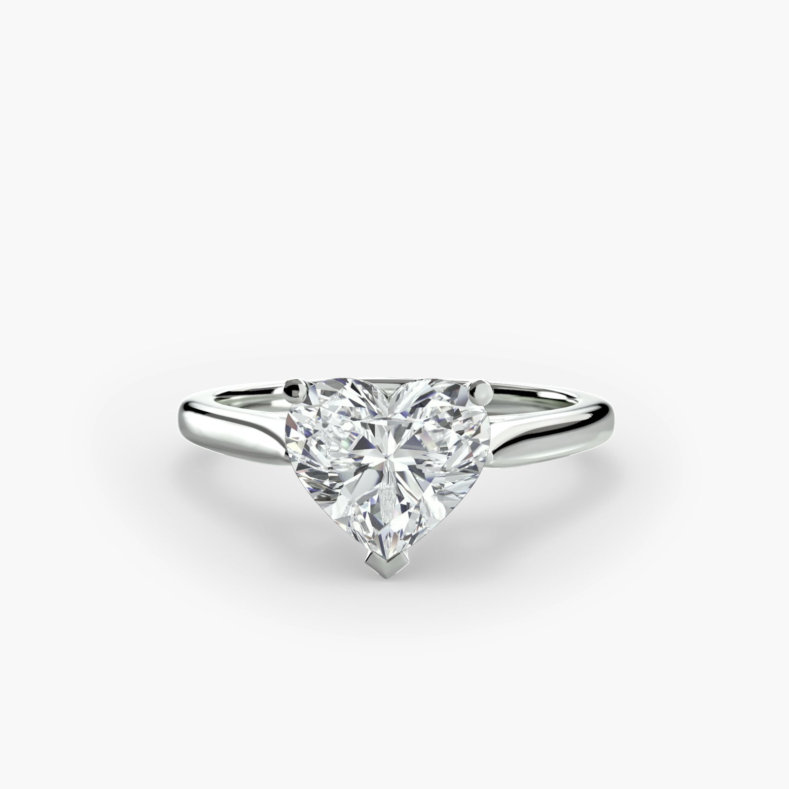 Solitaire Heart 950 Platinum Ring Setting - 2
