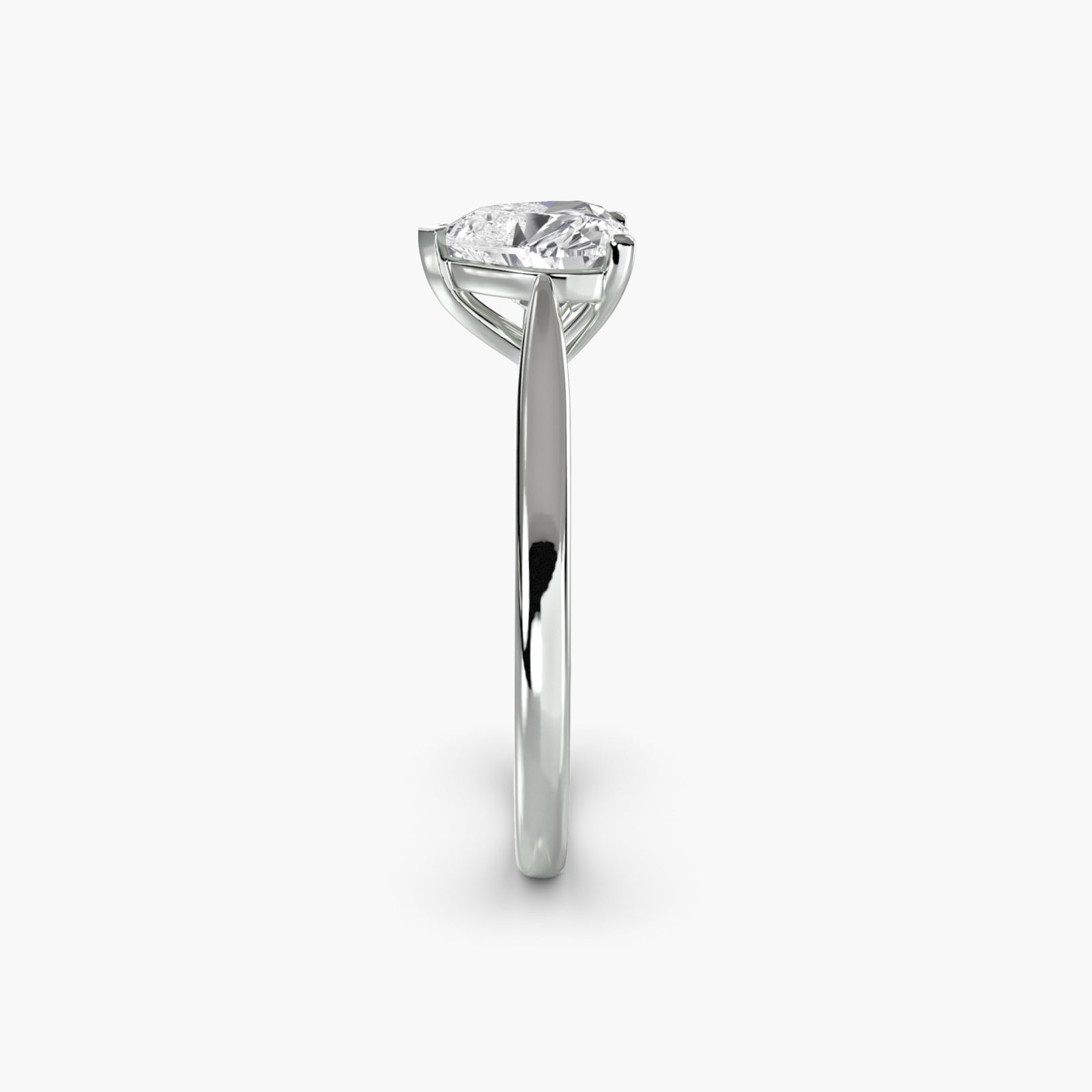 Solitaire Heart 950 Platinum Ring Setting - 3