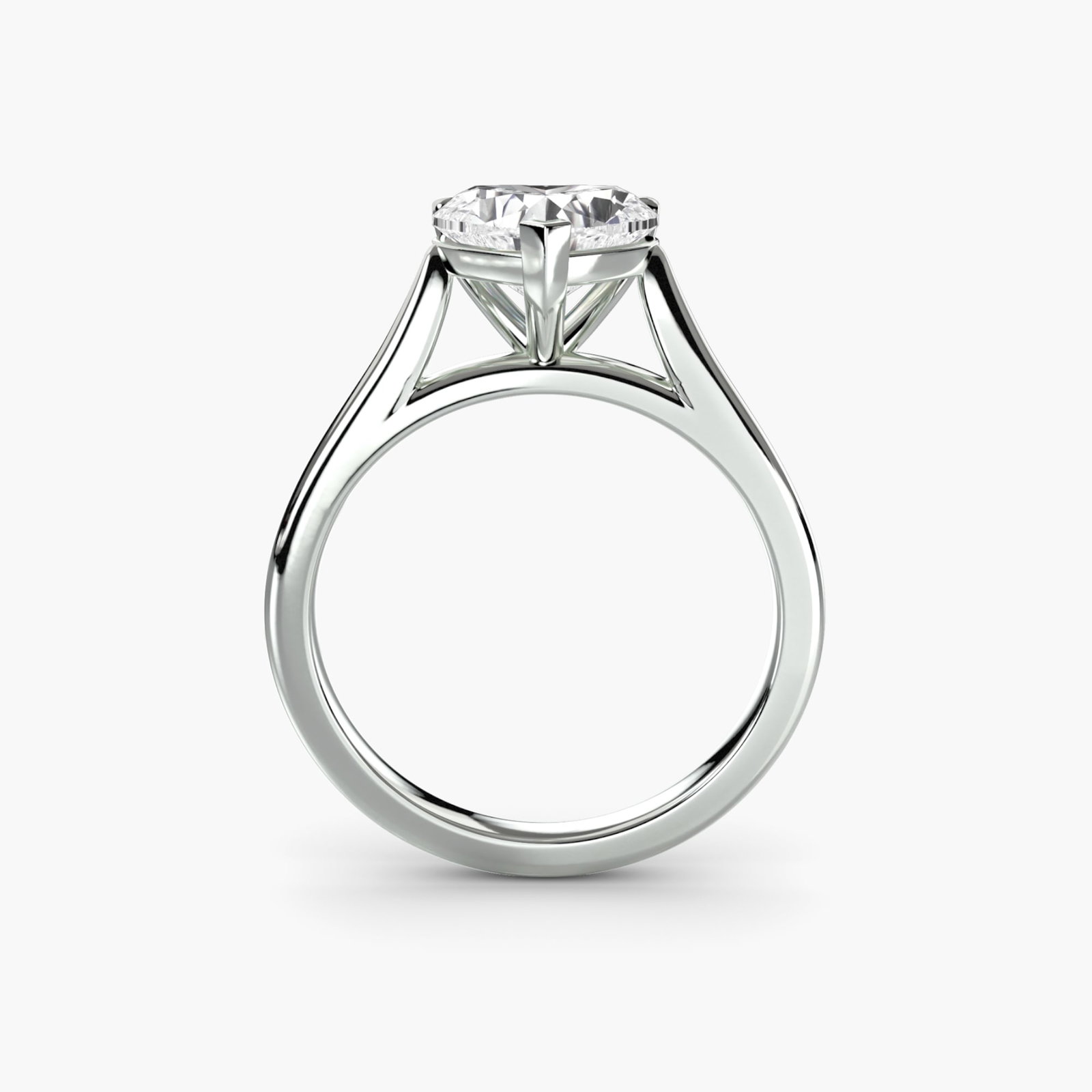 Solitaire Heart 950 Platinum Ring Setting - 4