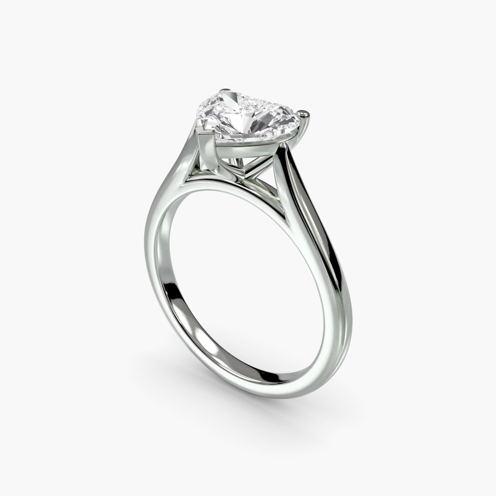 Solitaire Heart 950 Platinum Ring Setting - 5