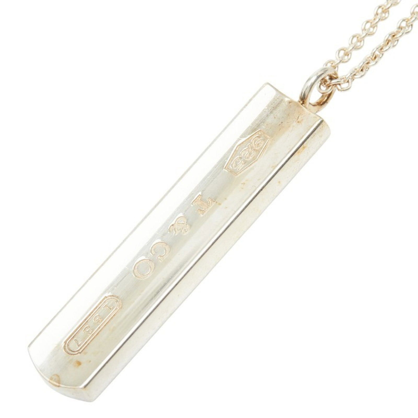Tiffany & Co. 1837 Narrow Bar Chain Pendant Necklace Sv925 Silver Women'S.: Tiffany & Co. 1837 Narrow Bar Chain Pendant Necklace Sv925 Silver Women'S. Tiffany & Co. 1837 Narrow Bar Chain Pendant Necklace Sv925 Silver Women's - A vintage Tiffany necklace featuring a narrow bar