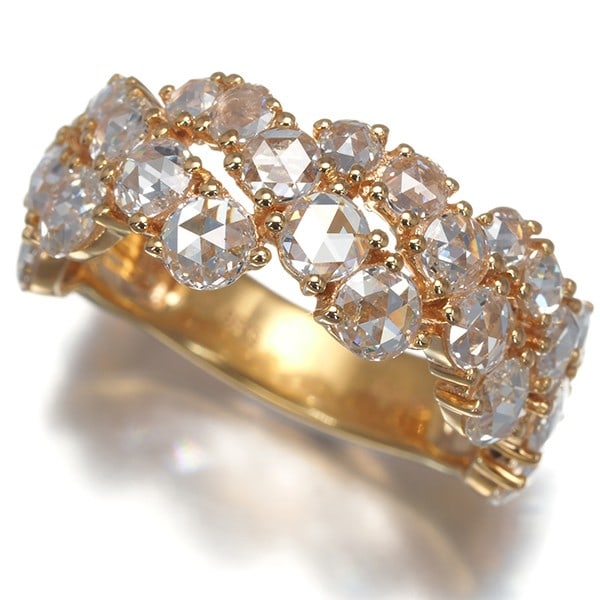 Rose-Cut Diamond 2.00Ct Ring 18K 750 Yellow Gold: Rose-Cut Diamond 2.00Ct Ring 18K 750 Yellow Gold 18k yellow gold showcases a stunning rose-cut diamond, weighing 2.00 carats, set in a beautiful ring. The metal purity and type are clearly marked for 