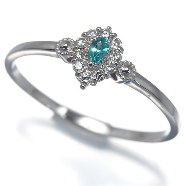 Tourmaline Paraiba Diamond 0.04Ct 0.10Ct Ring 900 Platinum: Tourmaline Paraiba Diamond 0.04Ct 0.10Ct Ring 900 Platinum 900 Platinum Tourmaline Paraiba Diamond Ring features a stunning 0.04ct main stone and a smaller 0.10ct tourmaline, set in platinum metal