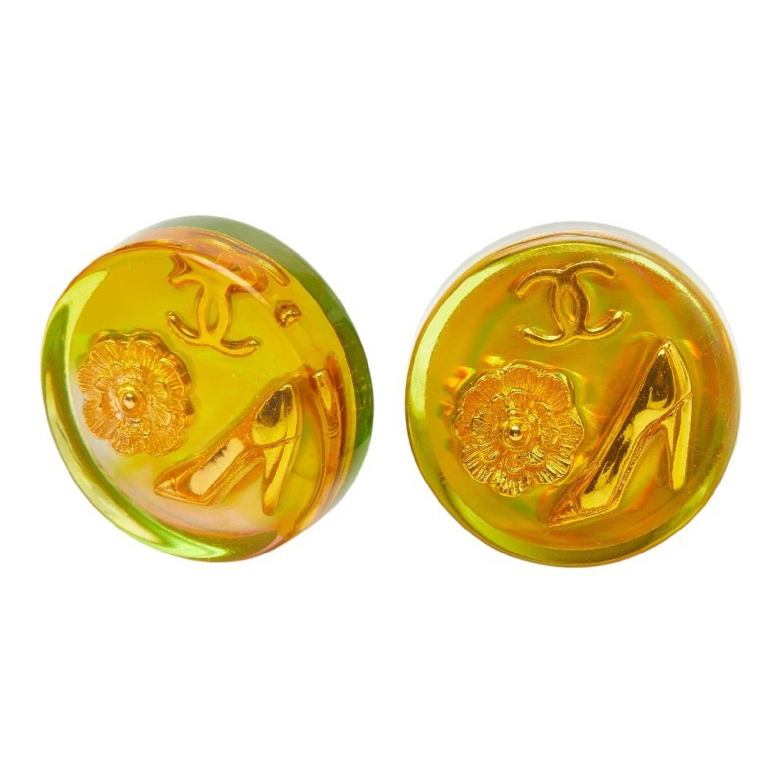 Resin Clip Earrings Chanel: Resin Clip Earrings Chanel Resin clip earrings in vibrant orange, bearing the iconic Chanel brand, add a pop of color to any outfit. With their unique resin material and compact design, these earrings