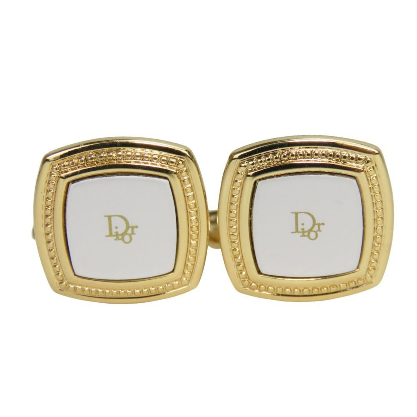 Dior Cufflinks Metal Christian: Dior Cufflinks Metal Christian The Dior Cufflinks Metal Christian are a stylish accessory for men, featuring a sleek gold and silver metal design. With a small size of 16.10mm x 16.10mm, these