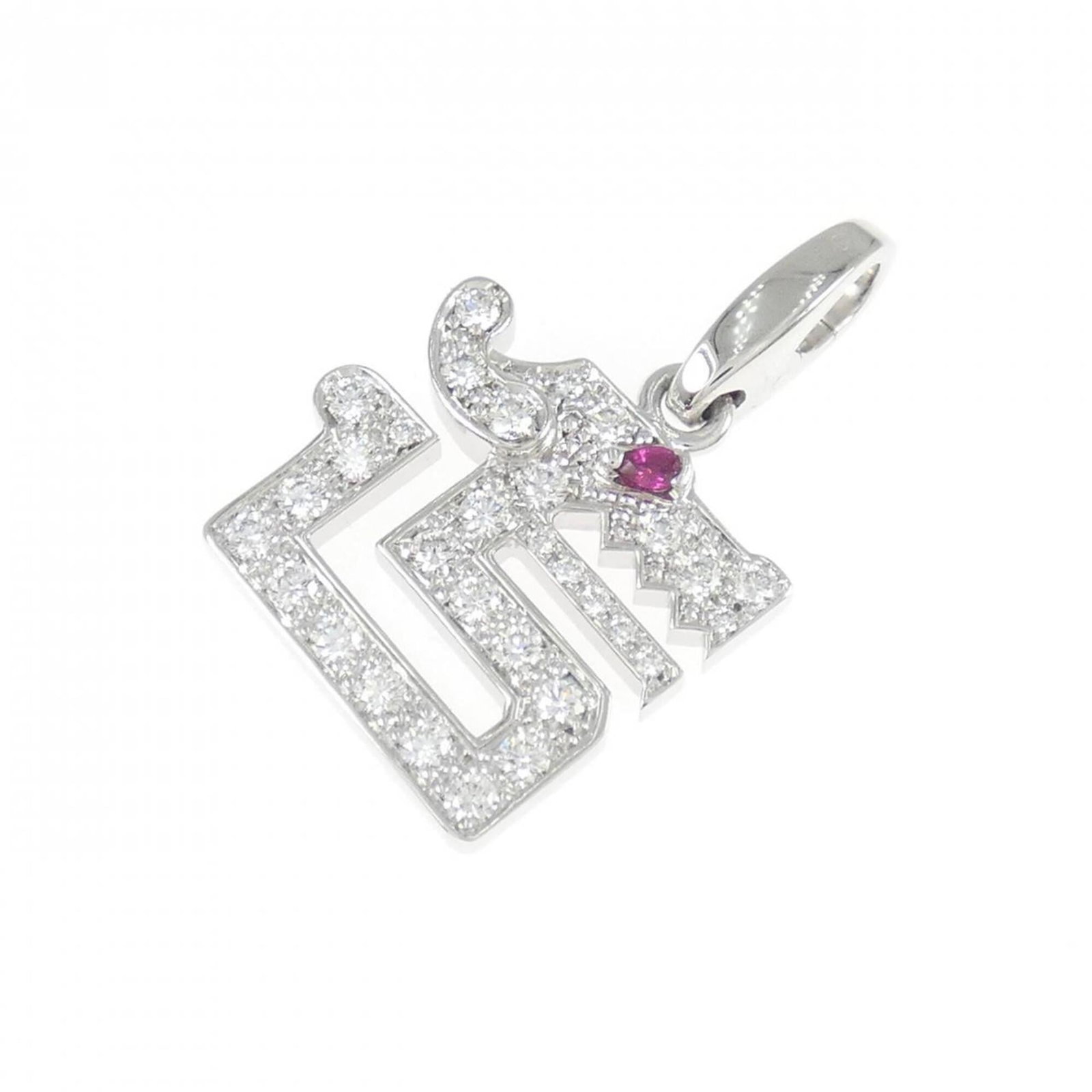 Dragon Pendant by Cartier: Dragon Pendant by Cartier White Gold Dragon Pendant by Cartier, featuring intricate details and a regal design. This used pendant measures 10.43'' x 6.53'' and boasts a white gold finish with some tra