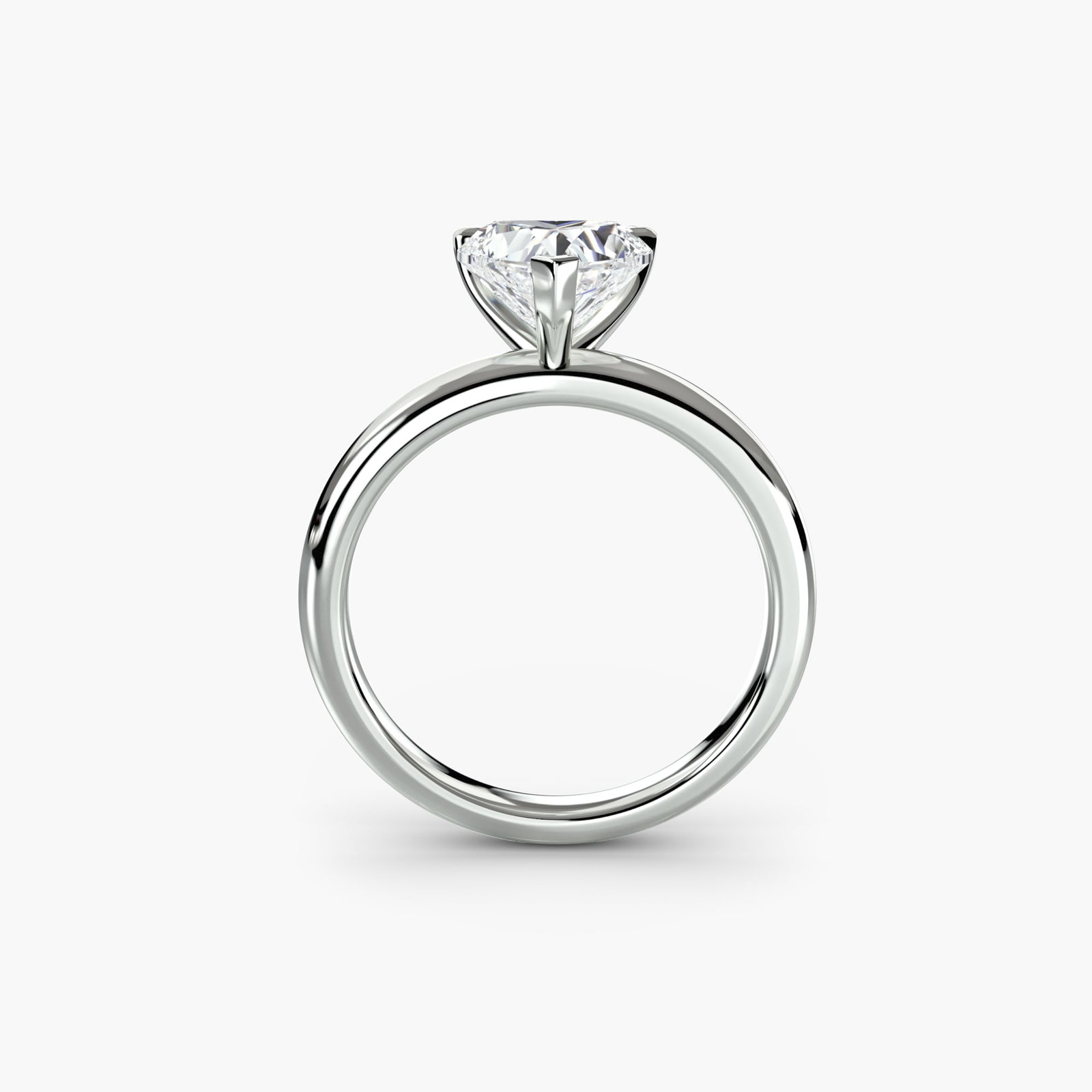 Solitaire Heart 18Kt White Gold Ring Setting: Solitaire Heart 18Kt White Gold Ring Setting 18Kt White Gold Heart Ring Setting - A sleek and modern design, this solitaire heart ring setting boasts a slender profile and elegant lines. Crafted from 