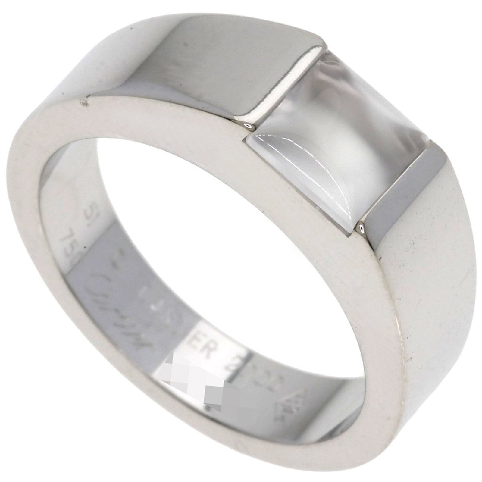 White Gold Cartier Band Ring 18K: White Gold Cartier Band Ring 18K 18K White Gold Cartier Band Ring for Women, Us Size 6. A few traces of usage are visible, with some minor scratches and dirt present, but overall in very good conditio