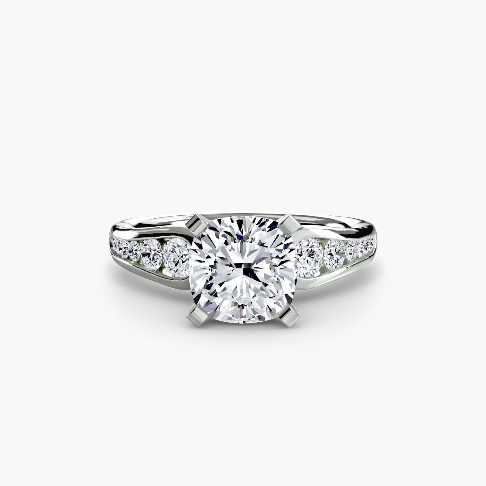 Pave Cushion 950 Platinum Ring Setting - 2