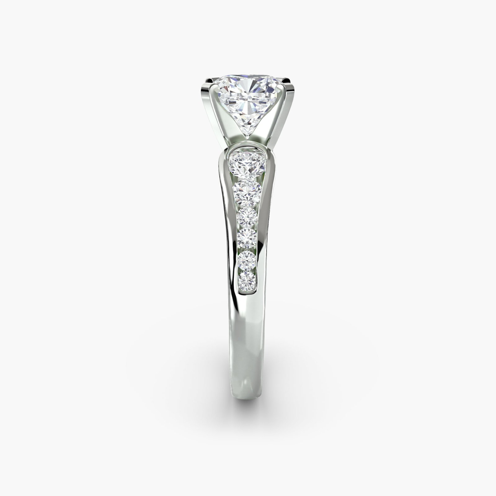 Pave Cushion 950 Platinum Ring Setting - 3