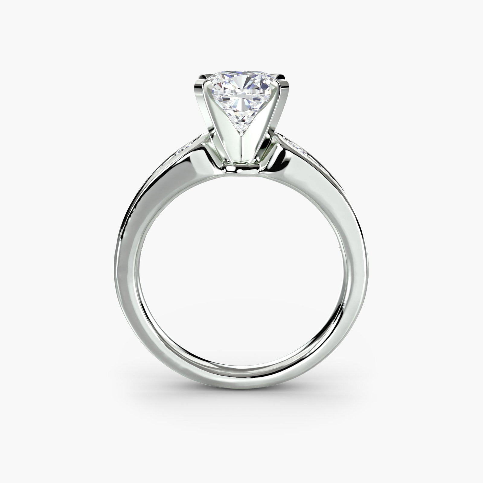 Pave Cushion 950 Platinum Ring Setting - 4