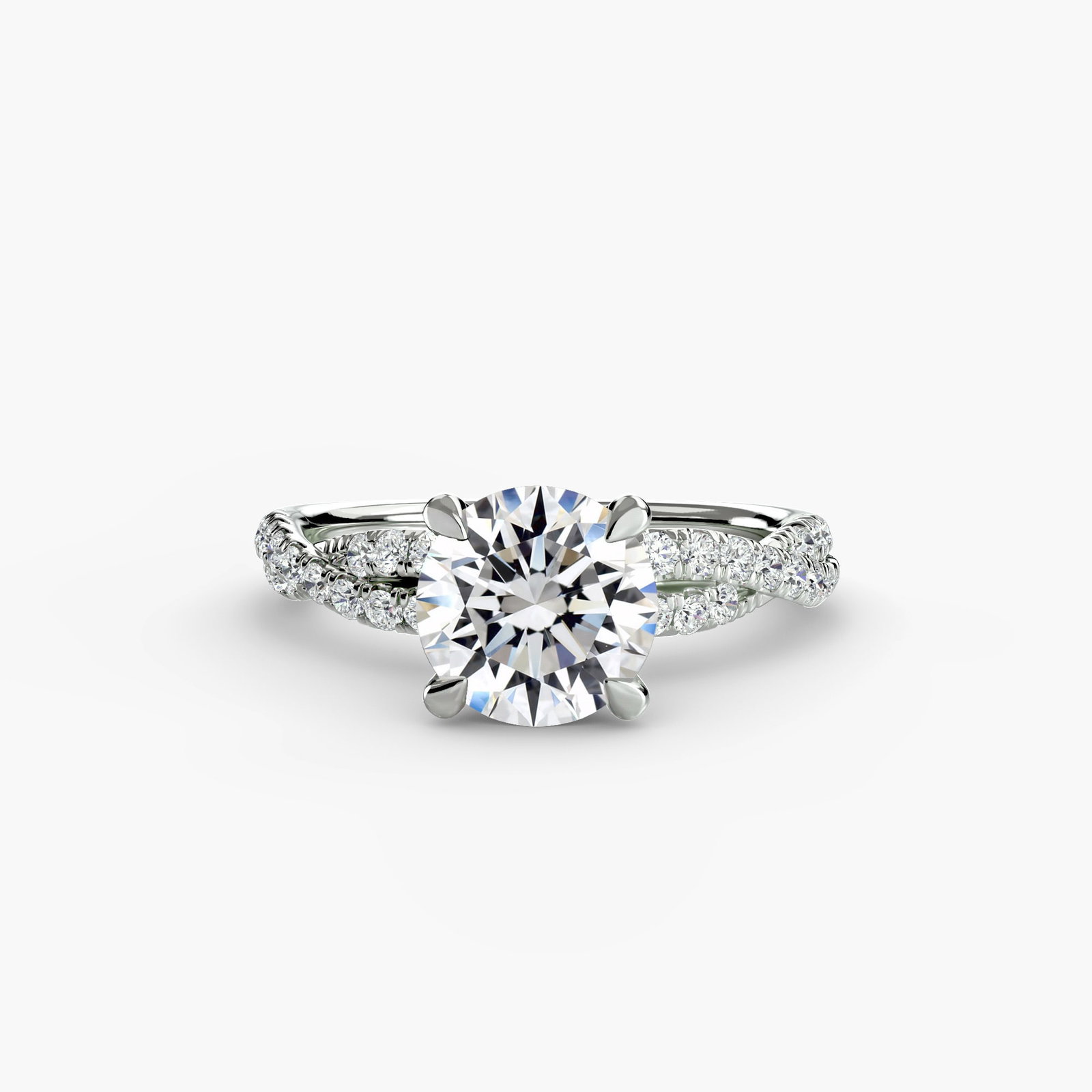 Pave Round 950 Platinum Ring Setting - 2