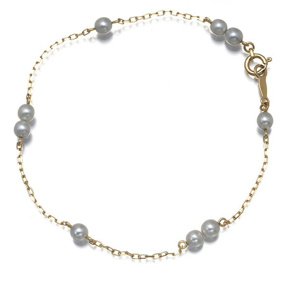 Mikimoto Bracelet Freshwater Pearl 3.6Mm Station 18K 750 Yellow Gold: Mikimoto Bracelet Freshwater Pearl 3.6Mm Station 18K 750 Yellow Gold Station 18K 750 Yellow Gold Mikimoto Bracelet showcases a stunning freshwater pearl, expertly crafted into a beautiful design. The