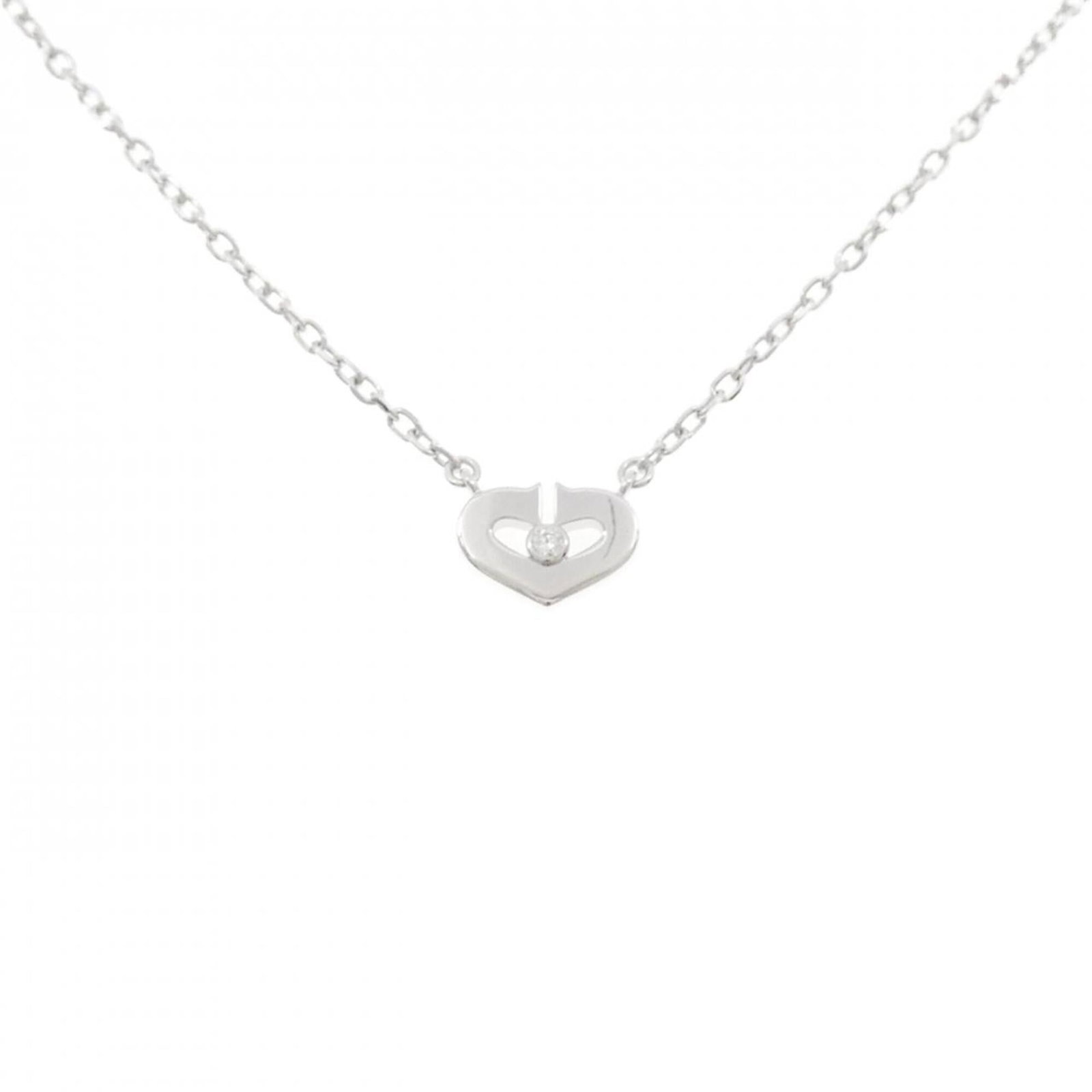 Heart Necklace from Cartier: Heart Necklace from Cartier White gold Cartier necklace with a stunning diamond pendant, crafted in 18K. The necklace features a 40 cm chain and a 7mm x 10mm diamond pendant, making it a beautiful
