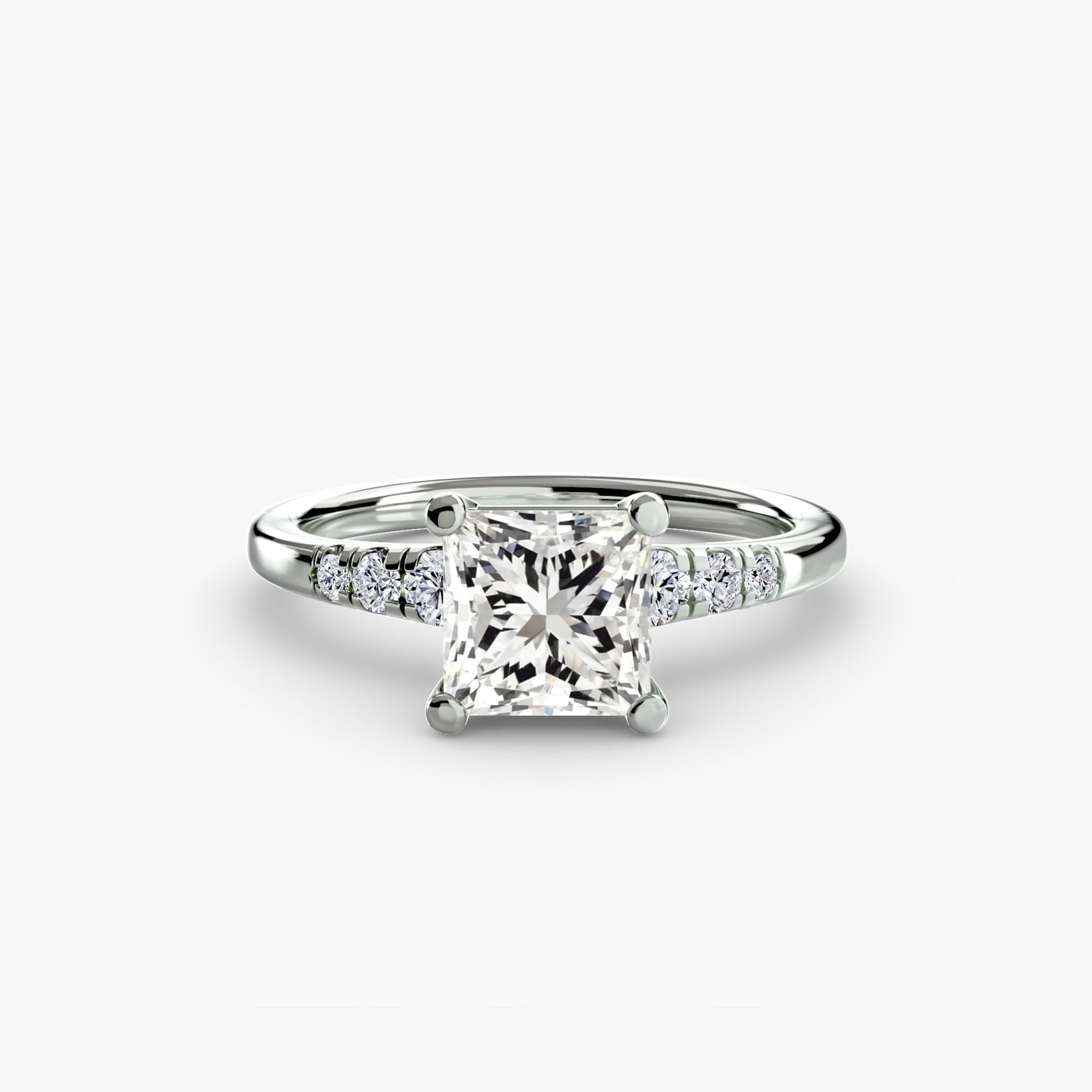 Solitaire Princess 950 Platinum Ring Setting - 2