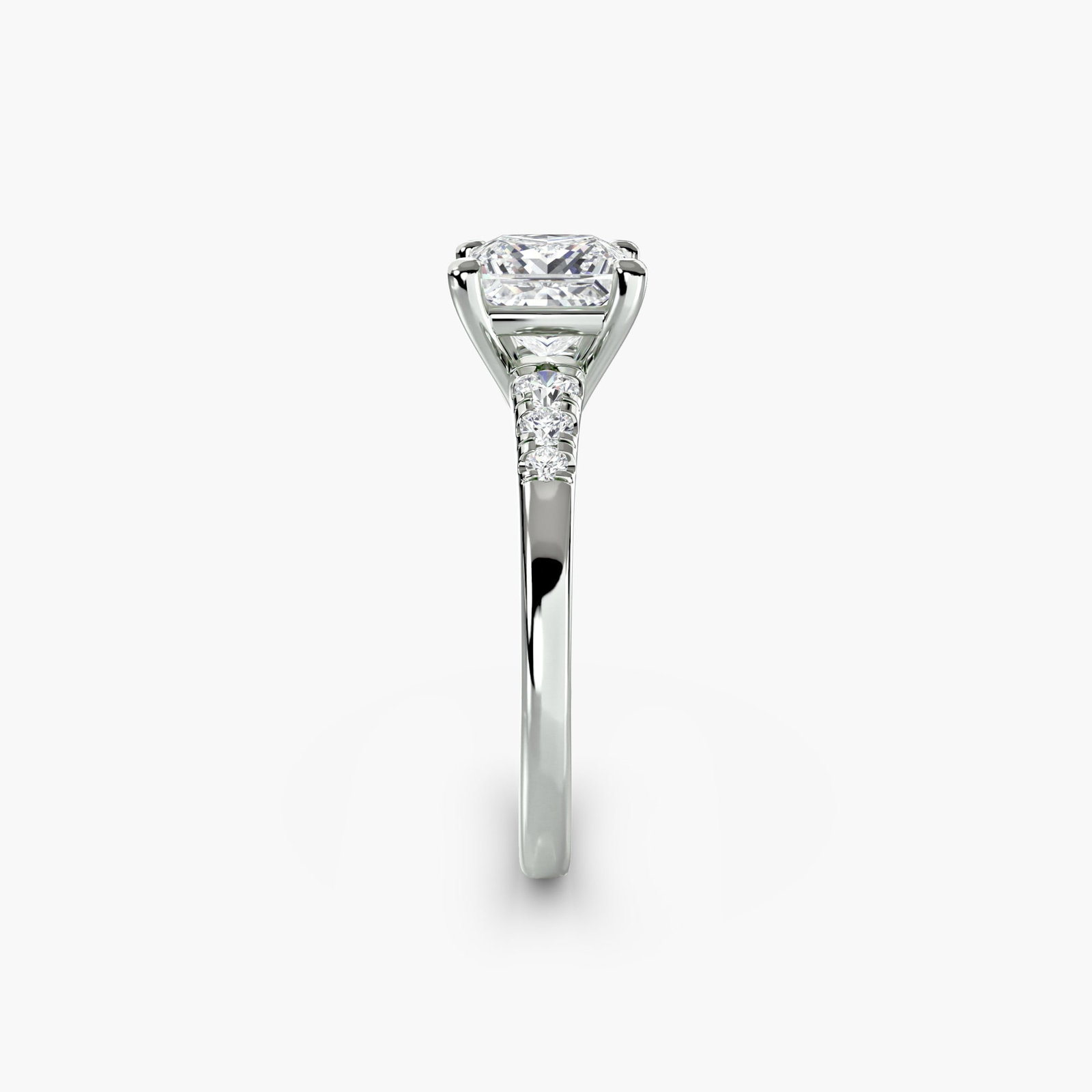Solitaire Princess 950 Platinum Ring Setting - 3