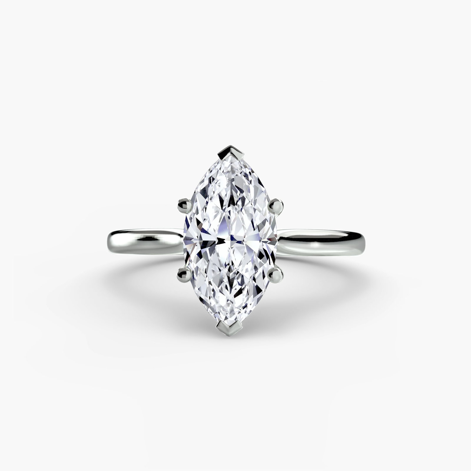 Solitaire Marquise 950 Platinum Ring Setting - 2
