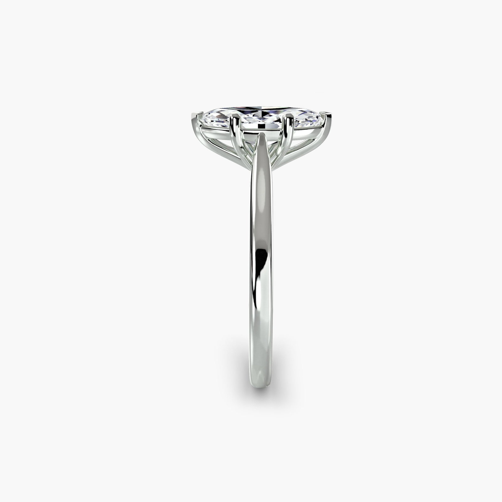 Solitaire Marquise 950 Platinum Ring Setting - 3