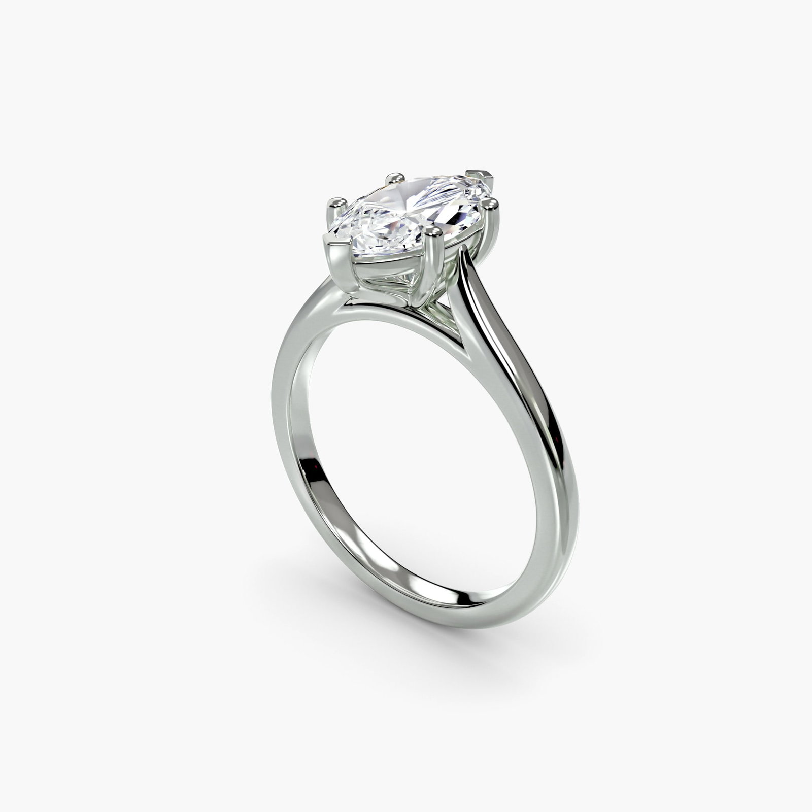Solitaire Marquise 950 Platinum Ring Setting - 5
