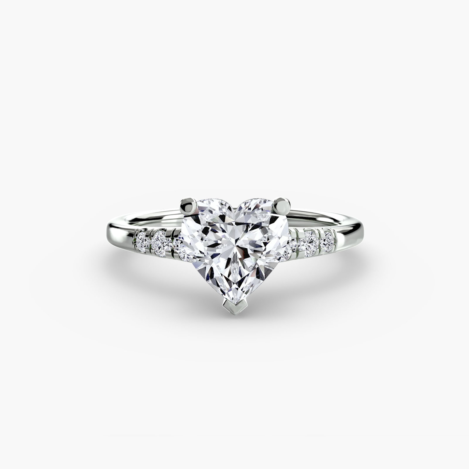 Solitaire Heart 950 Platinum Ring Setting - 2