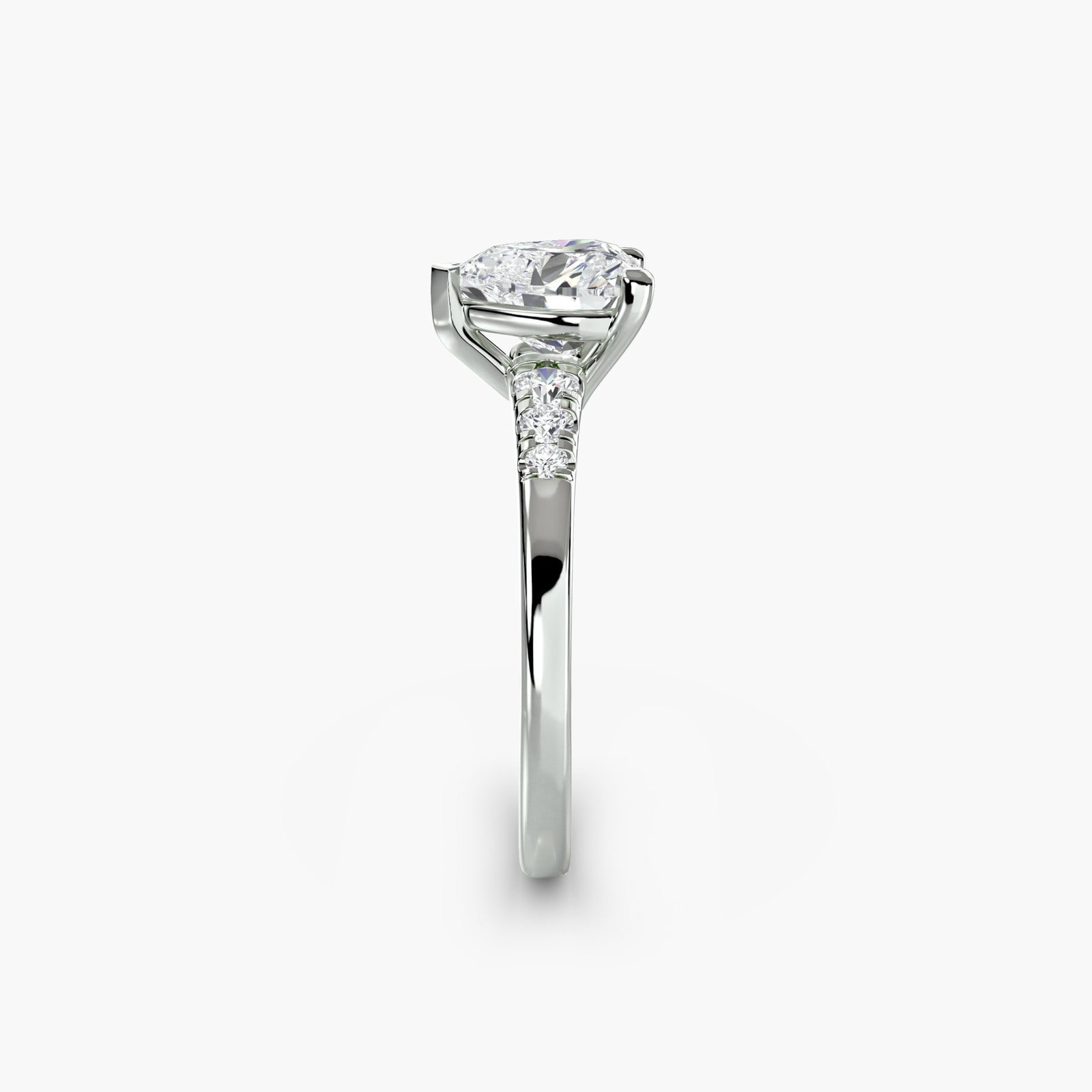 Solitaire Heart 950 Platinum Ring Setting - 3