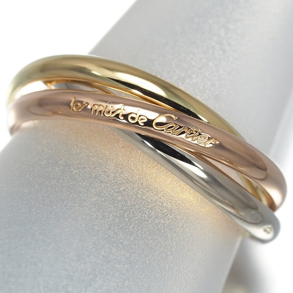 Cartier Ring Trinity 3Color Xs Eu49 18K 750 Yellow White Rose Gold: Cartier Ring Trinity 3Color Xs Eu49 18K 750 Yellow White Rose Gold 18k Yellow, White and Rose Gold Trinity Ring in EU49 Size. This Cartier ring showcases a unique multi-tone gold design with no main s