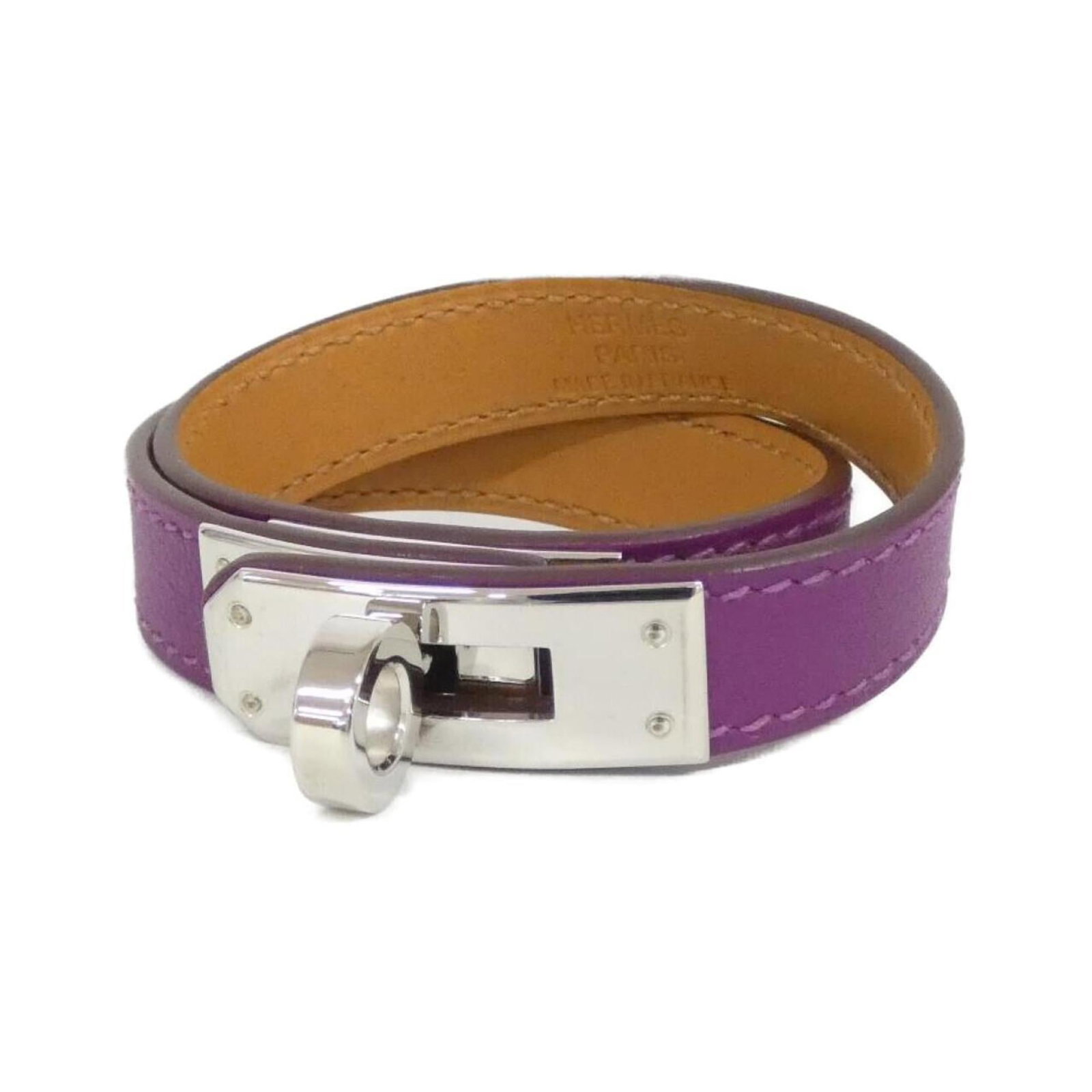 Hermes Leather Charm Swift Bracelet: Hermes Leather Charm Swift Bracelet Swift Leather Charm Bracelet from Hermes features an Anemone and Purple color combination, showcasing the brand's signature style. Made from high-quality swift