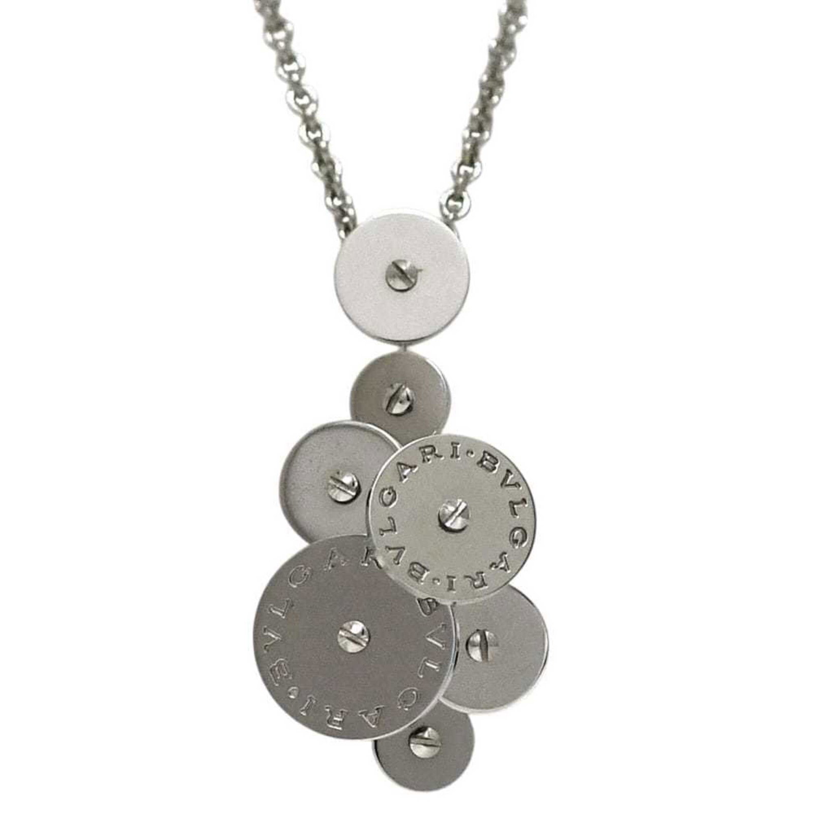 Bvlgari Bulgari Cycladi Necklace White Gold Wg 750 (18Kwg): Bvlgari Bulgari Cycladi Necklace White Gold Wg 750 (18Kwg) Bvlgari's iconic Cycladi Necklace in white gold (18K) features a striking design with a pendant size of 34mm x 17.4mm, perfectly suited for