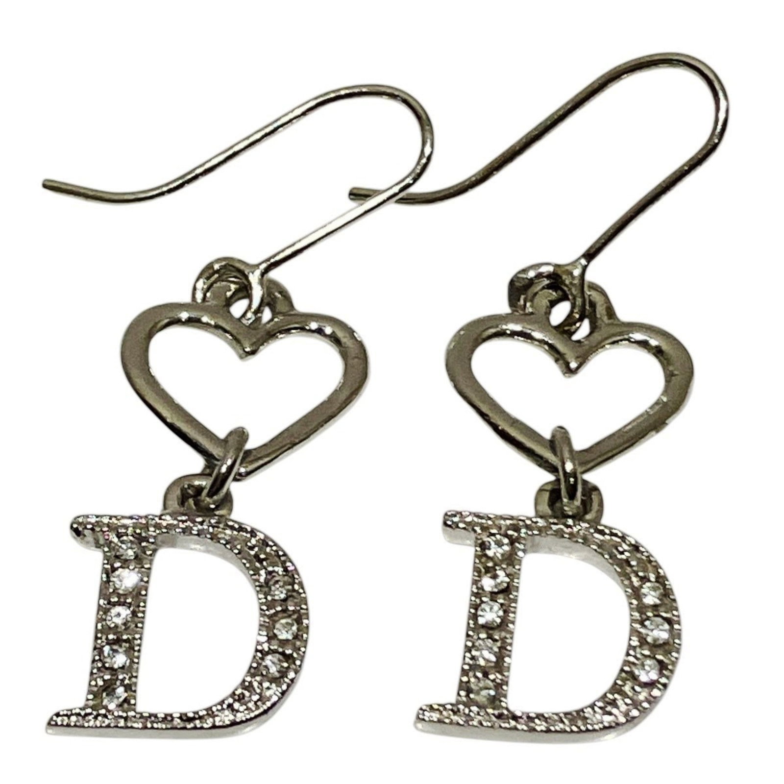 Christian Dior Stud Earrings Alloy: Christian Dior Stud Earrings Alloy Stud earrings from Christian Dior's Alloy collection, featuring silver alloy and rhinestone details. With a size of 22mm x 22mm, these earrings offer a bold