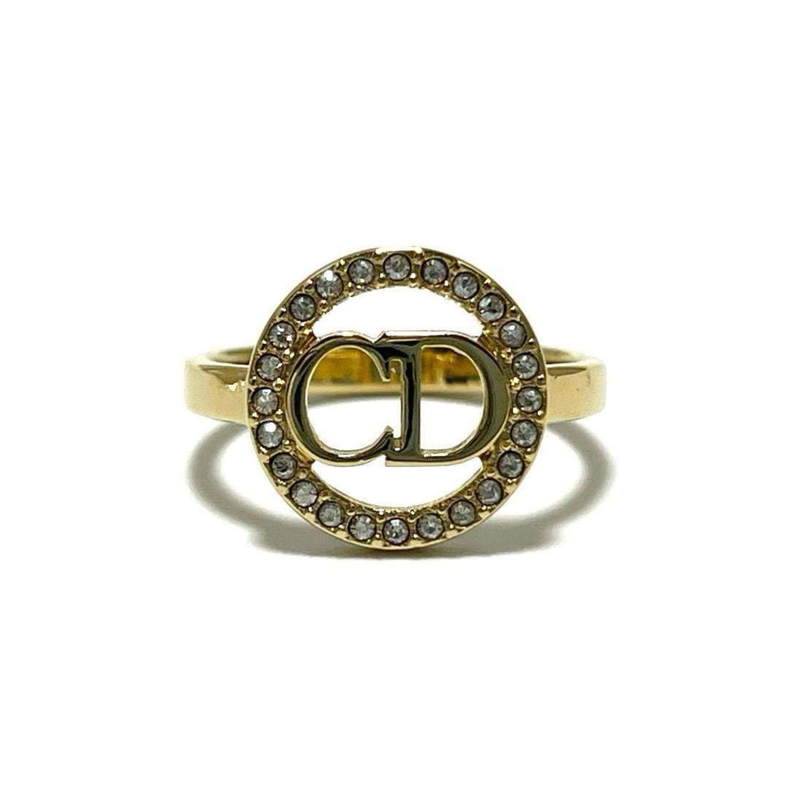 Metal Rhinestone Christian Dior Band Ring (1 of 10)