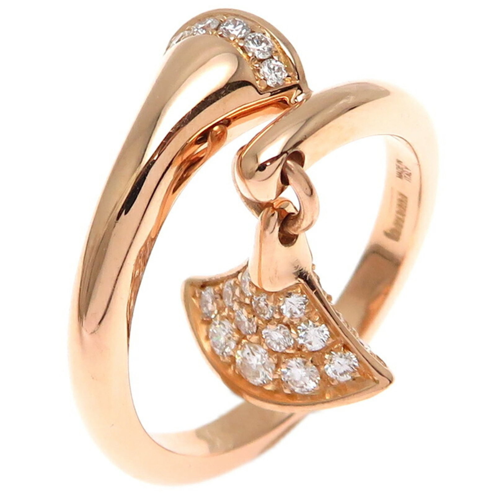 Pink Gold 18K Bvlgari Band Ring: Pink Gold 18K Bvlgari Band Ring Pink Gold 18K Bvlgari Band Ring features a delicate pink gold band with a subtle elegance, suitable for everyday wear. The ring bears some minor scratches and traces of