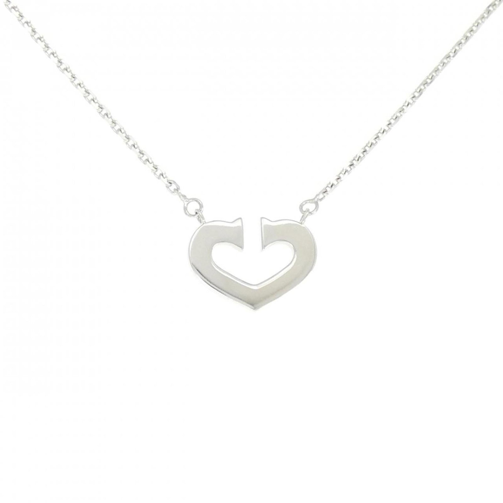Heart Necklace from Cartier: Heart Necklace from Cartier White gold (18K) Cartier necklace with a heart pendant, measuring 12.3mm x 16.7mm, features a 40 cm / 15.74'' adjustable neck circumference. The piece bears some scratches 