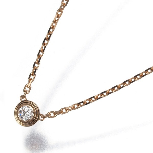 Cartier Necklace Diamond D'Amour Xs 18K 750 Rose Gold: Cartier Necklace Diamond D'Amour Xs 18K 750 Rose Gold Cartier's 18k rose gold Diamond D'Amour necklace showcases a stunning natural diamond pendant, part of the iconic d'Amour collection. This exquisi