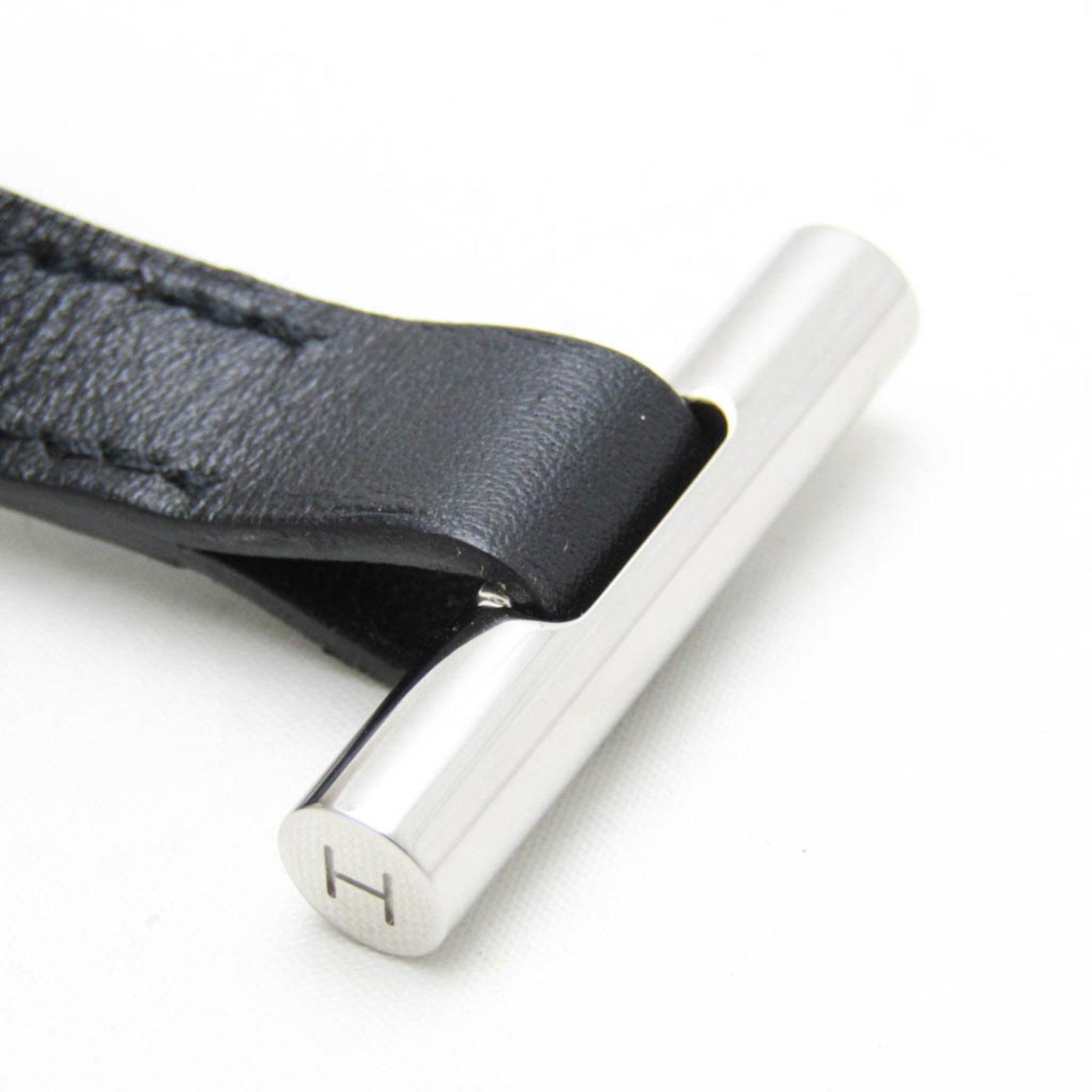 Metal leather bangle Hermes - 6