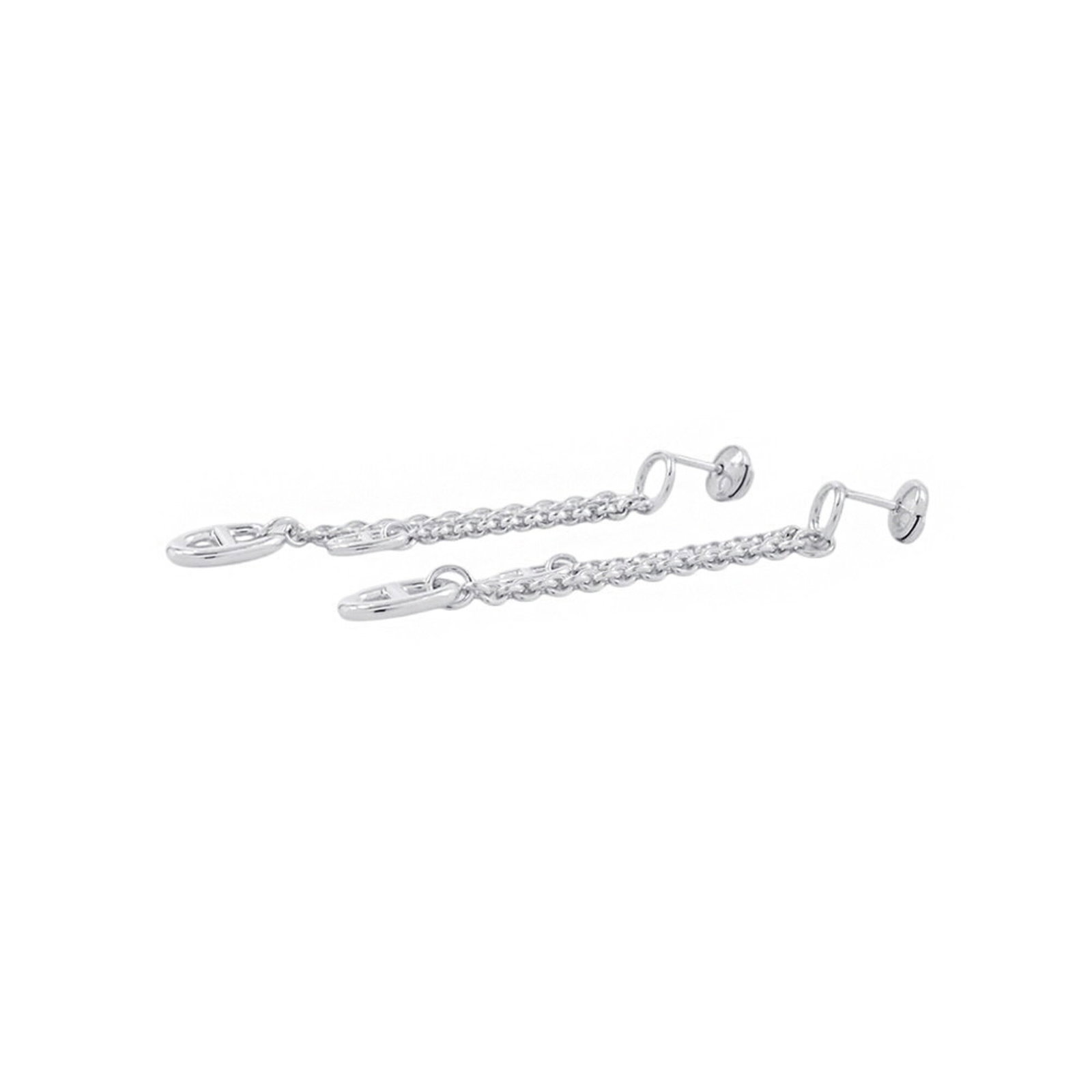 Hermes 925 Silver Earrings Stud - 2